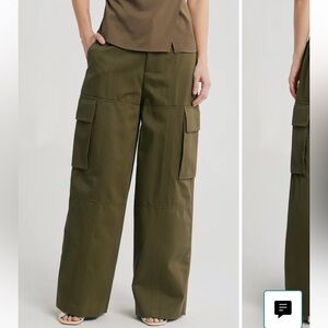 NWT ALC Hudson Wide Leg Cargo Pant Olive Green
